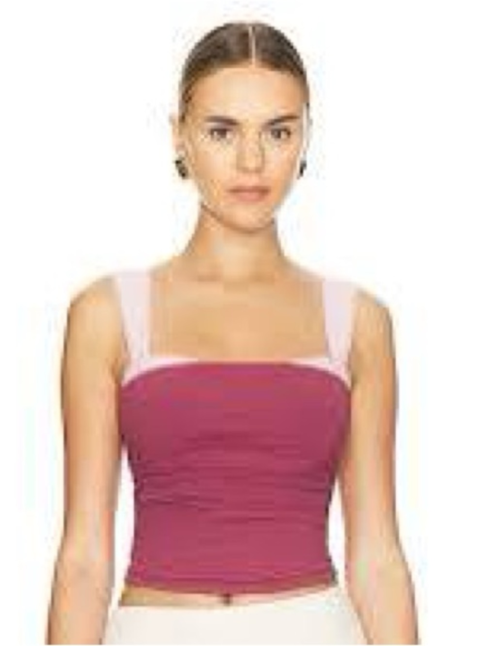 NWT / FREE PEOPLE 2 TONE TANK IN GINGER / size L - Picture 3 of 12